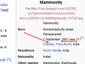 Mammootty's Wikipedia page Mammootty's Wikipedia page