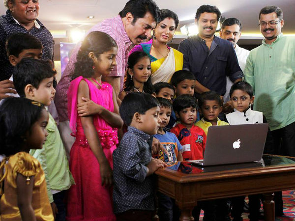 mammootty-launched-varsham-second-song-with-kids mammootty-launched-varsham-second-song-with-kids