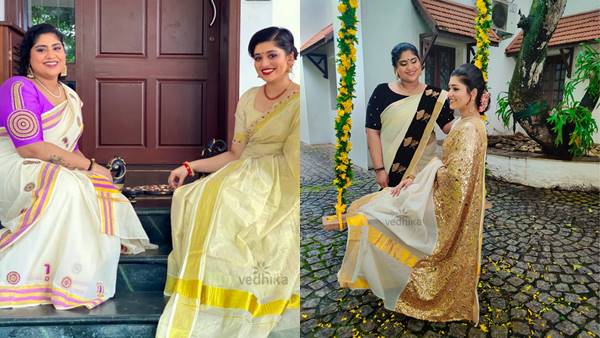 സാരിയില് തിളങ്ങി